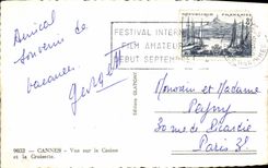 CPM Cannes Vue Sur la Casino et la Croisette Bateaux