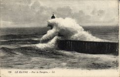 VINTAGE POSTCARD Le Havre By the Storm