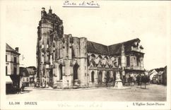 VINTAGE POSTCARD Dreux the Church Saint Pierre