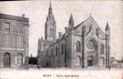 VINTAGE POSTCARD Niort Church Saint Hilaire Publicity milk of Appenzell