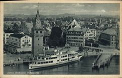 VINTAGE POSTCARD Lindau Hafenpartie Boat