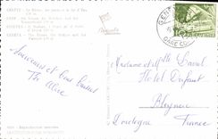 MODERN CARD Geneva the Rhone water bridges and jets