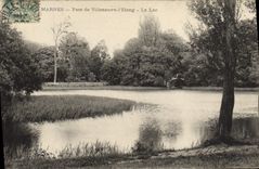 VINTAGE POSTCARD Marnes Park of Villeneuve the Pond