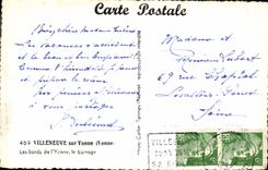 CPM Villeneuve sur Yonne Les bords de Yonne le barrage