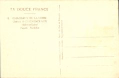 El castillo de la POSTAL de la VENDIMIA de la fachada norteña de Chenonceaux es