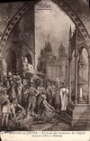 VINTAGE POSTCARD Mehun On Yevre Peinture of the Interior of the Church Jeanne d' Arc has Mehun