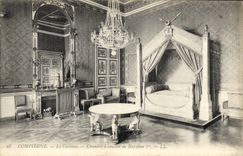 La POSTAL Compiegne de la VENDIMIA el cuarto del castillo tiene que dormir de Napoleon 1r