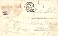 VINTAGE POSTCARD Treport the Beach Villas and Cliffs