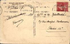 VINTAGE POSTCARD Evian Les Bains the Casino Gardens