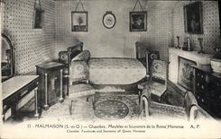 VINTAGE POSTCARD Malmaison Chamber Pieces of furniture and Souvenirs of the Hortense Queen