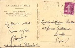 VINTAGE POSTCARD Dimension Of Azure Villefranche Sunset On the Roads Boat