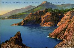 VINTAGE POSTCARD Trayas Seen On the Russet-red Peak D' Aurele and Cape