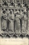 CPA Paris Notre Dame Facade Statues Du Portail De Gauche