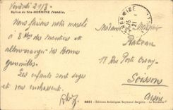 VINTAGE POSTCARD Church Of co. Hermine