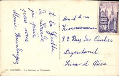 POSTAL de la VENDIMIA pesada la basílica y la explanada de I