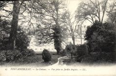 VINTAGE POSTCARD Fontainebleau the Castle Seen from With the Auglais Garden