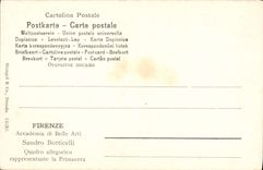 VINTAGE POSTCARD Firenze Accademia Di Belle Arti Sandro Botticelli