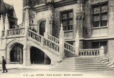 VINTAGE POSTCARD Rouen Law courts monumental Staircase