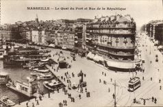 CPA Marseille Le Quai Du Port Et Rue De La Republique
