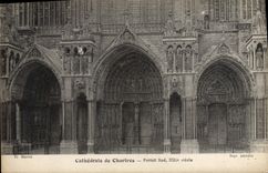 Catedral de la POSTAL de la VENDIMIA de la puerta meridional de Chartres