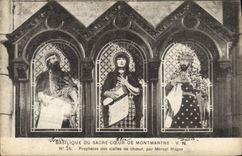 VINTAGE POSTCARD Basilica Of the Sacring Heart De Montmartre Prophets of the stalls of the chorus Marcel Magne