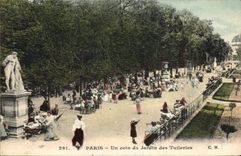 VINTAGE POSTCARD Paris a Corner of the Garden Of Tileries