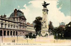 CPA Paris Le Monument De Gambetta Et La Louvre