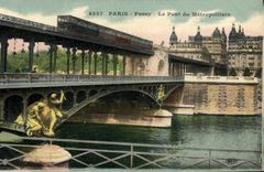CPA Paris Passy Le Pont Du Metropolitain Metro