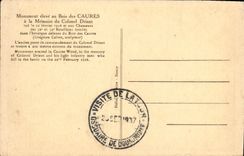 VINTAGE POSTCARD Wood Of Caures To the Memory of Colonel Briant Militaria