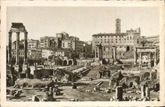 Idiota del romano de Roma Foro de la POSTAL de la VENDIMIA él Tempio di Castore E Polluce E la basílica Julia