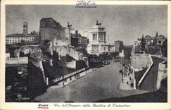POSTAL Roma de la VENDIMIA vía Dell Basilica pavimentada Impero Di Constantino