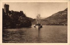 CPA Annecy Duingt Vue Prise Du Debarcadere Bateau