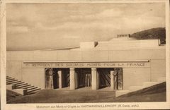 CPA Hartmanswillerkopf Monument aux morts et crypte Militaria
