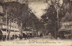 VINTAGE POSTCARD Toulon Boulevard of Strasbourg