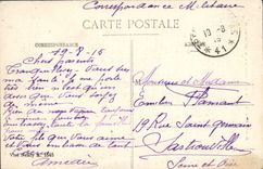 VINTAGE POSTCARD Magnieres the Church After I' Incendie And the Militaria Bombardment