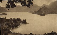 CPA Lac D'Annecy Talloires Et Le Bout Du lac