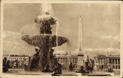 CPA Paris Et Ses Merveilles La Plage De La Concorde Fontaine