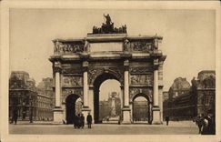 VINTAGE POSTCARD Paris While Strolling Arc de Triomphe Of the Carousel
