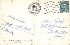 VINTAGE POSTCARD Bramble les Bains View of the beach