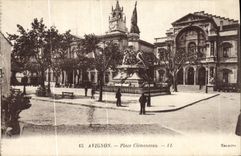 VINTAGE POSTCARD Avigon Places Clemenceau