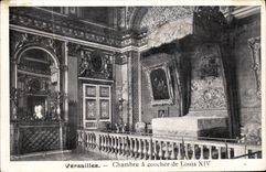 VINTAGE POSTCARD Versailles Chambre has Coucher of Louis XIV