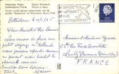 POSTAL MODERNA vaca del molino de viento