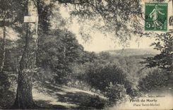 VINTAGE POSTCARD Foret of Marly Places Saint Michel