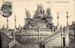 VINTAGE POSTCARD Rouen the Fountain Holy Marie