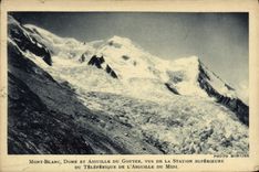 VINTAGE POSTCARD Mont Blanc Dome and switches to taste seen higher station of the teleferic of the needle of the South