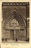 VINTAGE POSTCARD Paris Church Notre Dame Gate of Left Gate of the Virgin