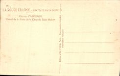 POSTAL Amboise de la VENDIMIA el detalle del castillo de la puerta de la cámara acorazada Huberto Saint