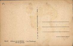 Abadía de la POSTAL de la VENDIMIA de St Denis el cubo de las tumbas de la izquierda