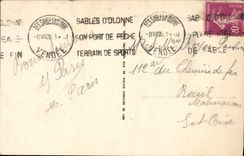 La POSTAL de la VENDIMIA Sables d'Olonne oscila y la playa de la cornisa