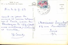 POSTAL MODERNA Niza la caminata del barco inglés